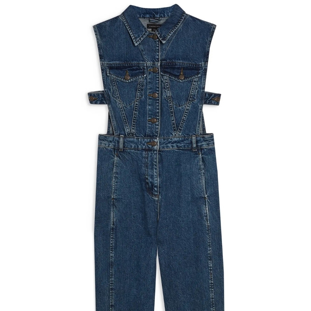 Topshop Tibet Tab Denim Coverall